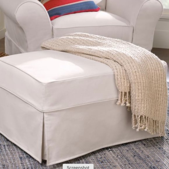 Pottery Barn Accents P Barn Pb Comfort Ottoman Slipcover Basketweave Poshmark
